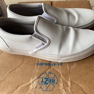 Men’s White Leather Vans